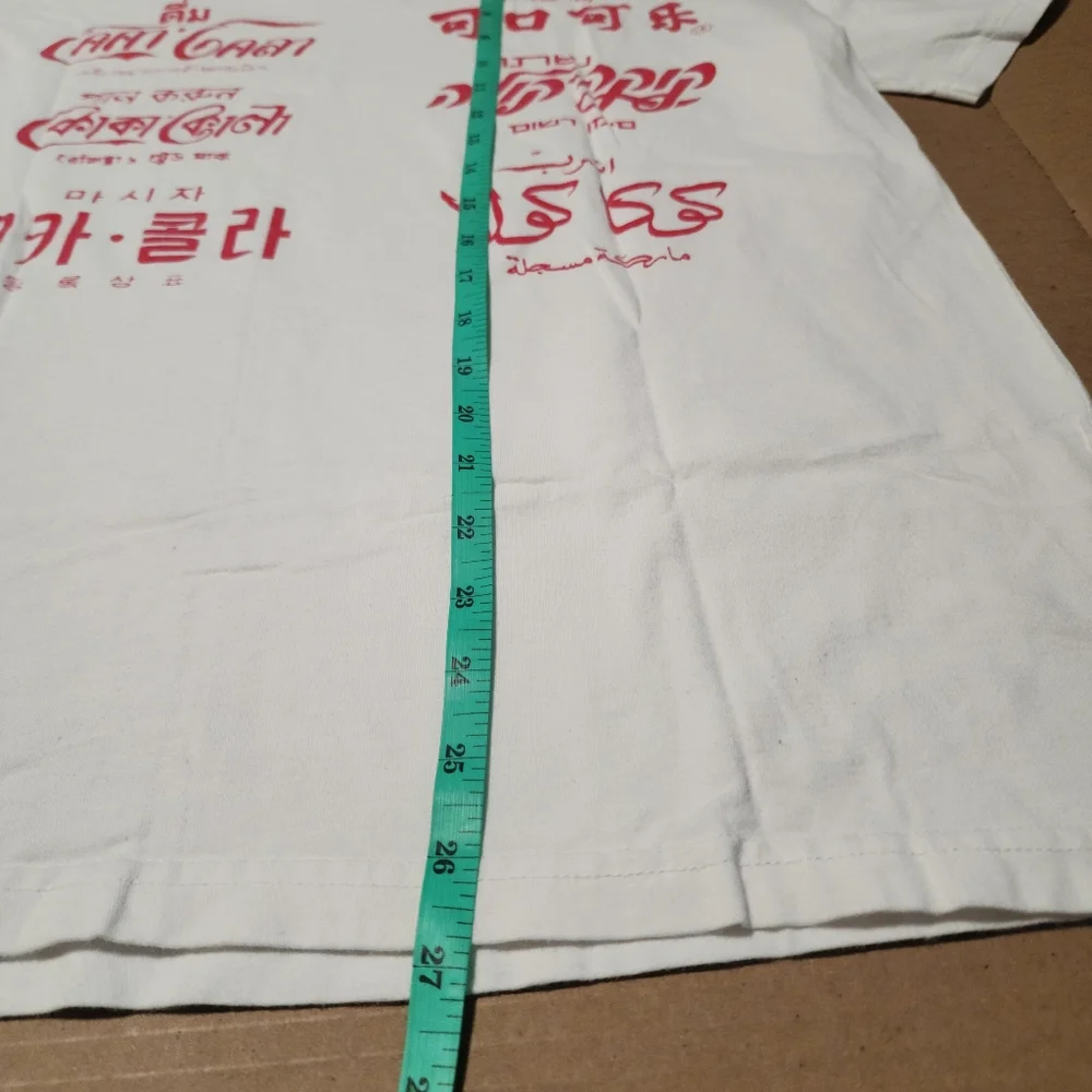 Coca Cola Multilingual Red and White Tee, Large - Picture 5 of 9